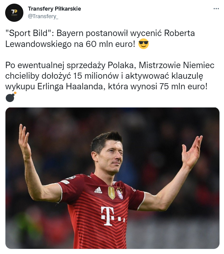 ''Sport Bild'': Bayern WYCENIŁ Roberta Lewandowskiego!